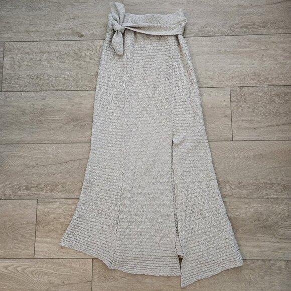 Free People Claudia Oatmeal Knit Belted Blanket Skirt Small - Picture 2 of 4